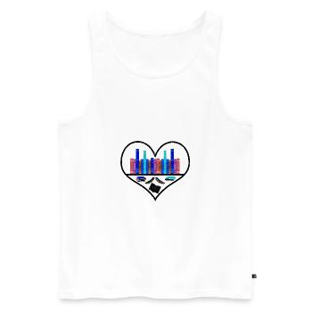 Book Lover Books Inside a Heart Gifts for - Men's Premium Organic Tank Top - white - Front - AI Model Male 178 light (178cm)