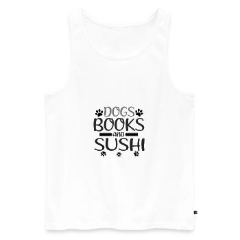 Sushi Fan Gift Dogs Livres et Sushi Dog Lover Cadeau - Débardeur bio Premium Homme - blanc - Devant - Michal (187cm)