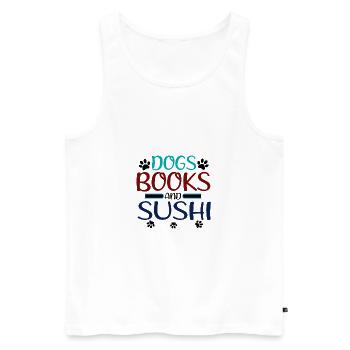 Sushi Fan Cadeaux Chiens Livres et Sushi Dog Lover - Débardeur bio Premium Homme - blanc - Devant - Michal (187cm)