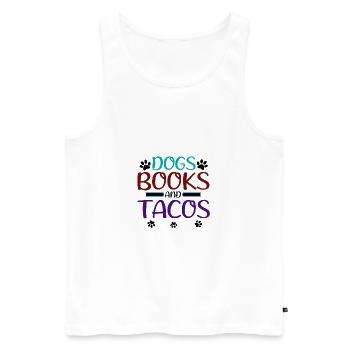Livre Amoureux Cadeaux Chiens Livres et Tacos Cadeau pour - Débardeur bio Premium Homme - blanc - Devant - Michal (187cm)
