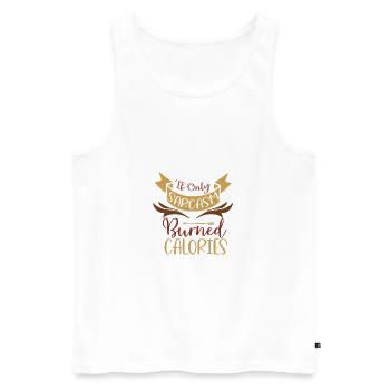 Sarkastisches Geschenk, wenn nur Sarkasmus Kalorien verbrennt - Männer Premium Bio Tank Top - Weiß - Vorne - Michal (187cm)