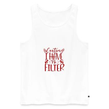 Prudence sarcastique Je n’ai pas de filtre Cadeaux sarcastiques - Débardeur bio Premium Homme - blanc - Devant - Michal (187cm)