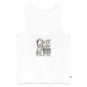 Sarcastique Chill Babe Nous sommes tous mauvais chez quelqu’un - Débardeur bio Premium Homme - blanc - Devant - AI Model Male 178 light (178cm)