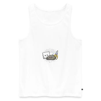 Können wir nicht alle einfach mit Steinpapierscheren auskommen - Männer Premium Bio Tank Top - Weiß - Vorne - AI Model Male 178 light (178cm)