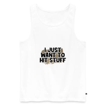 Humour de boxe juste envie de frapper des trucs Boxer Gift - Débardeur bio Premium Homme - blanc - Devant - Michal (187cm)