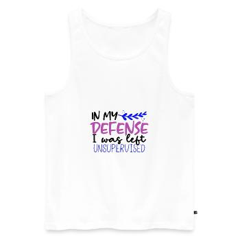 Sarcastic In My Defense Left Unsupervised Sarcasm - Men's Premium Organic Tank Top - white - Front - AI Model Male 178 light (178cm)