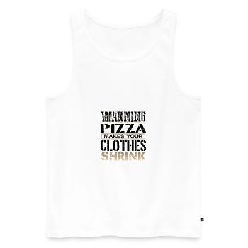 Pizza Lover Gifts Warning Pizza Makes Clothes - Men's Premium Organic Tank Top - white - Front - AI Model Male 178 light (178cm)