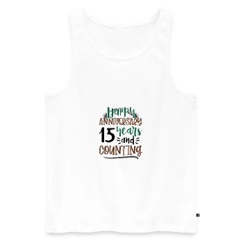 Happy Anniversary 15 Years and Counting 15th - Men's Premium Organic Tank Top - white - Front - Michal (187cm)