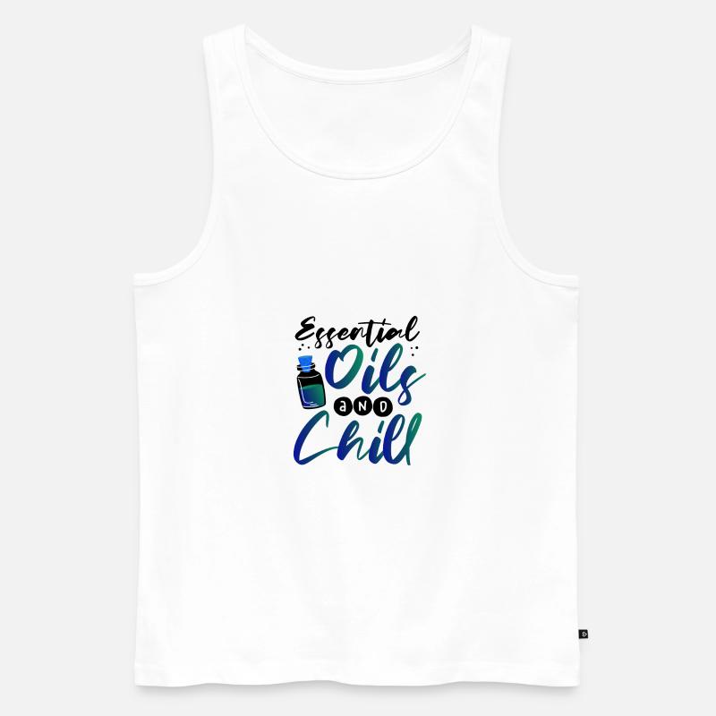 Ätherische Öle und ätherische Kälteöle - Männer Premium Bio Tank Top - Weiß