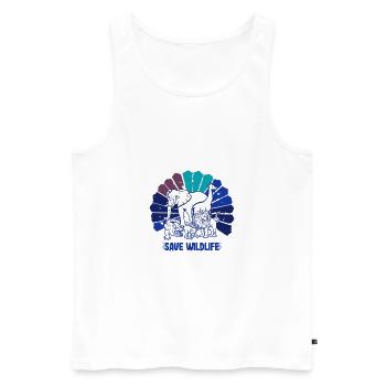 Save Wildlife Geschenke Vintage Wild Animals Go Green - Männer Premium Bio Tank Top - Weiß - Vorne - AI Model Male 178 light (178cm)