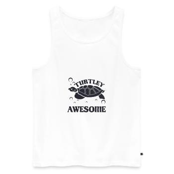 Mignon Turtley Awesome Turtle Lover Idée cadeau - Débardeur bio Premium Homme - blanc - Devant - Michal (187cm)