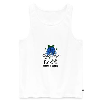 Curly Hair Don't Care Curly Haired Girl Gifts - Men's Premium Organic Tank Top - white - Front - AI Model Male 178 light (178cm)