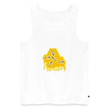 Bienen in einem tropfenden Wabenimkergeschenk - Männer Premium Bio Tank Top - Weiß - Vorne - AI Model Male 178 light (178cm)