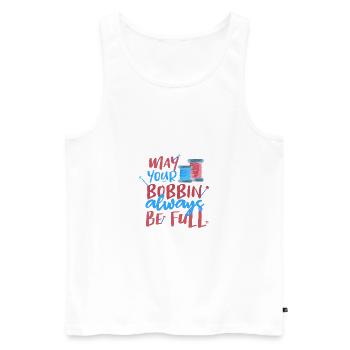 Näherin Geschenk Möge Ihre Spule immer voll sein - Männer Premium Bio Tank Top - Weiß - Vorne - AI Model Male 178 light (178cm)