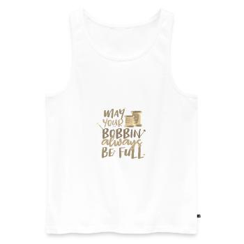 Näherin Geschenk Möge Ihre Spule immer voll sein - Männer Premium Bio Tank Top - Weiß - Vorne - AI Model Male 178 light (178cm)
