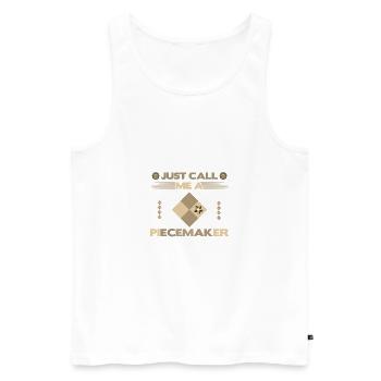 Quilter Gift Just Call Me a Piece Maker Quilting - Men's Premium Organic Tank Top - white - Front - Michal (187cm)
