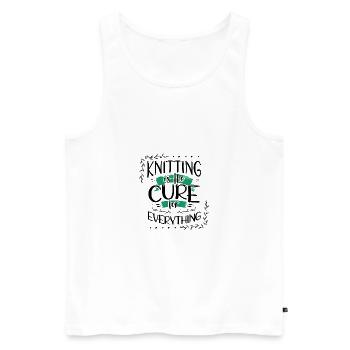 Stricker Geschenk Stricken ist das Heilmittel für alles - Männer Premium Bio Tank Top - Weiß - Vorne - Michal (187cm)