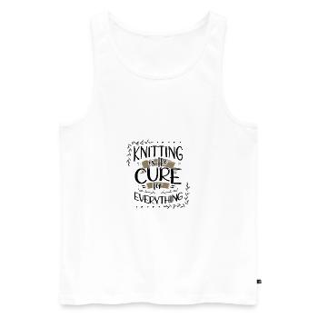 Knitter Gifts Knitting is the Cure for Everything - Men's Premium Organic Tank Top - white - Front - Michal (187cm)