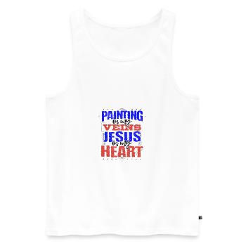 Maler Geschenk Malerei in meinen Adern Jesus ist in meinem - Männer Premium Bio Tank Top - Weiß - Vorne - Michal (187cm)