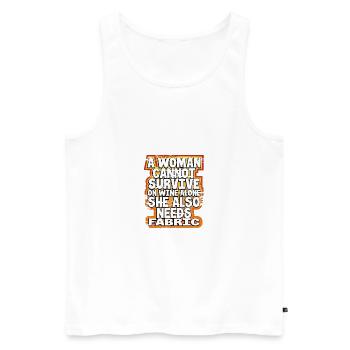 Quilterin Geschenk Frau kann Wein nicht überleben allein braucht - Männer Premium Bio Tank Top - Weiß - Vorne - Michal (187cm)