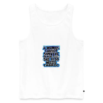 Quilterin Geschenk Frau kann Wein nicht überleben allein braucht - Männer Premium Bio Tank Top - Weiß - Vorne - Michal (187cm)
