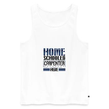 Schreiner Humor Geschenke zu Hause unterrichtet Schreiner - Männer Premium Bio Tank Top - Weiß - Vorne - Michal (187cm)