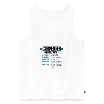 Drôle de charpentier cadeau charpentier tarif horaire - Débardeur bio Premium Homme - blanc - Devant - Michal (187cm)