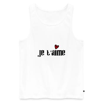 FÊTE DES PÈRES. BONNE FÊTE PAPA. PAPA. BONNE FÊTE - Débardeur bio Premium Homme - blanc - Devant - Michal (187cm)