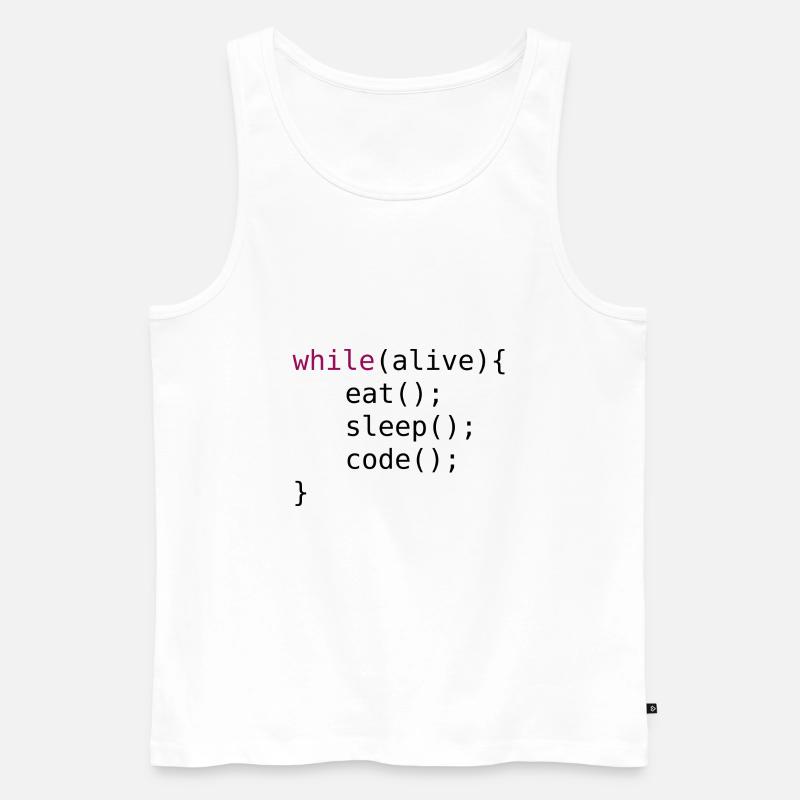 Funny code source code - Men's Premium Organic Tank Top - white
