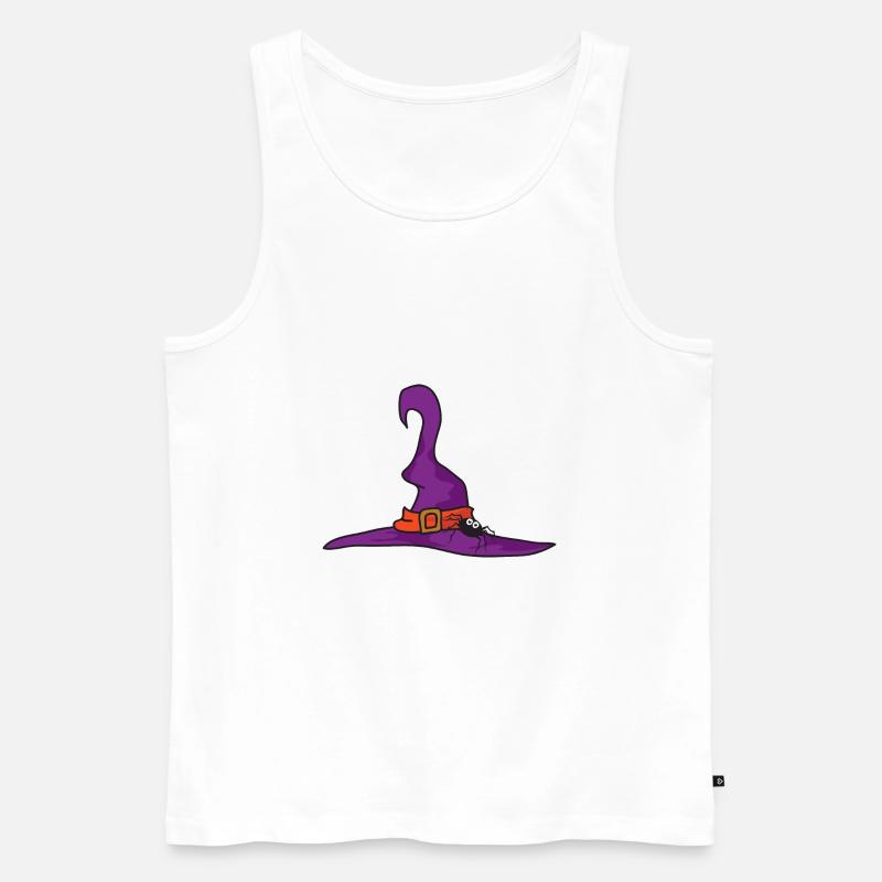 Halloween Hexenhut Spinne - Männer Premium Bio Tank Top - Weiß