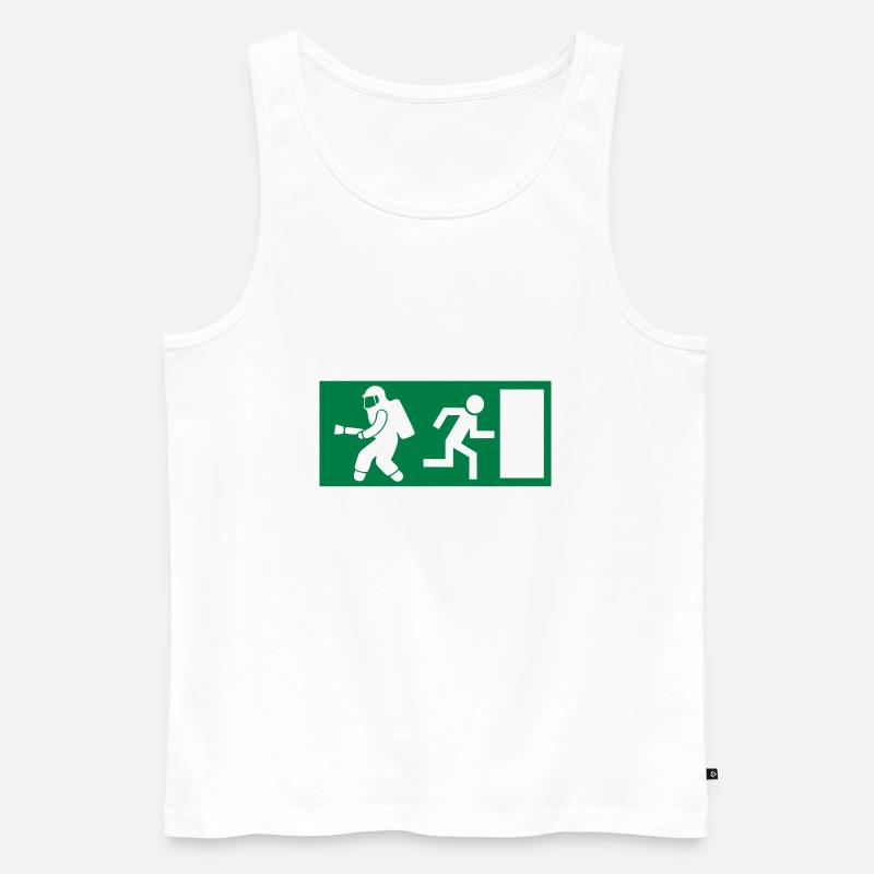 Firefighter Exit Emergency Exit - Men's Premium Organic Tank Top - white