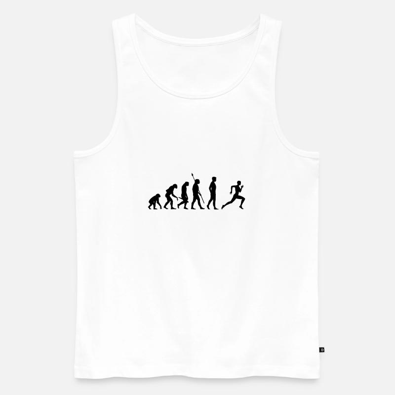 Running Evolution - Laufen Sprinten Marathon - Männer Premium Bio Tank Top - Weiß