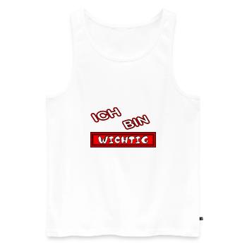 Ich bin wichtig - Männer Premium Bio Tank Top - Weiß - Vorne - Michal (187cm)
