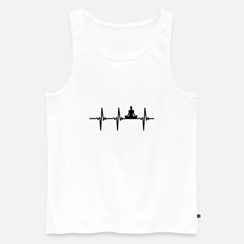 Herzschlag Yoga Vector - Männer Premium Bio Tank Top - Weiß