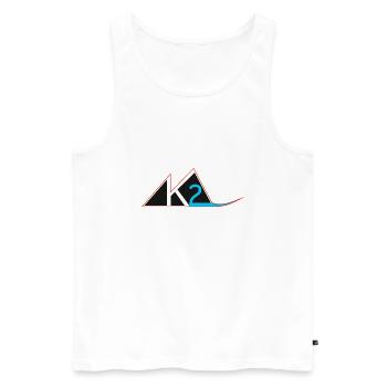 Mountain K2 - Men's Premium Organic Tank Top - white - Front - AI Model Male 178 light (178cm)
