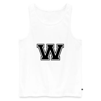 Letter W Team Football Baseball Basketball University - Men's Premium Organic Tank Top - white - Front - AI Model Male 178 light (178cm)