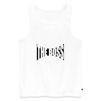 The Boss Design - Men's Premium Organic Tank Top - white - Front - Michal (187cm)