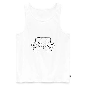 Couch Sofa Wohnzimmer Möbel - Männer Premium Bio Tank Top - Weiß - Vorne - AI Model Male 178 light (178cm)