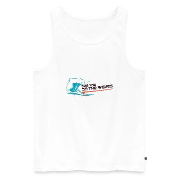 see you on the waves design - Men's Premium Organic Tank Top - white - Front - AI Model Male 178 light (178cm)