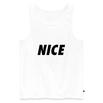 Nice - Männer Premium Bio Tank Top - Weiß - Vorne - AI Model Male 178 light (178cm)