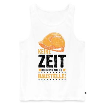 Bauleiter Bau Baustelle - Männer Premium Bio Tank Top - Weiß - Vorne - Michal (187cm)