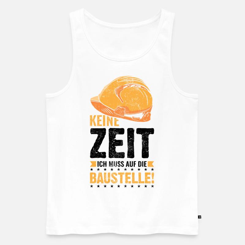 Bauleiter Bau Baustelle - Männer Premium Bio Tank Top - Weiß