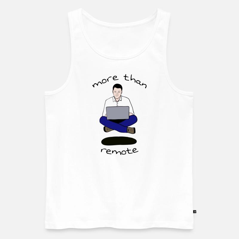 more than remote - Männer Premium Bio Tank Top - Weiß