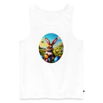 Pretty easter bunny in landscape - Men's Premium Organic Tank Top - white - Front - Michal (187cm)