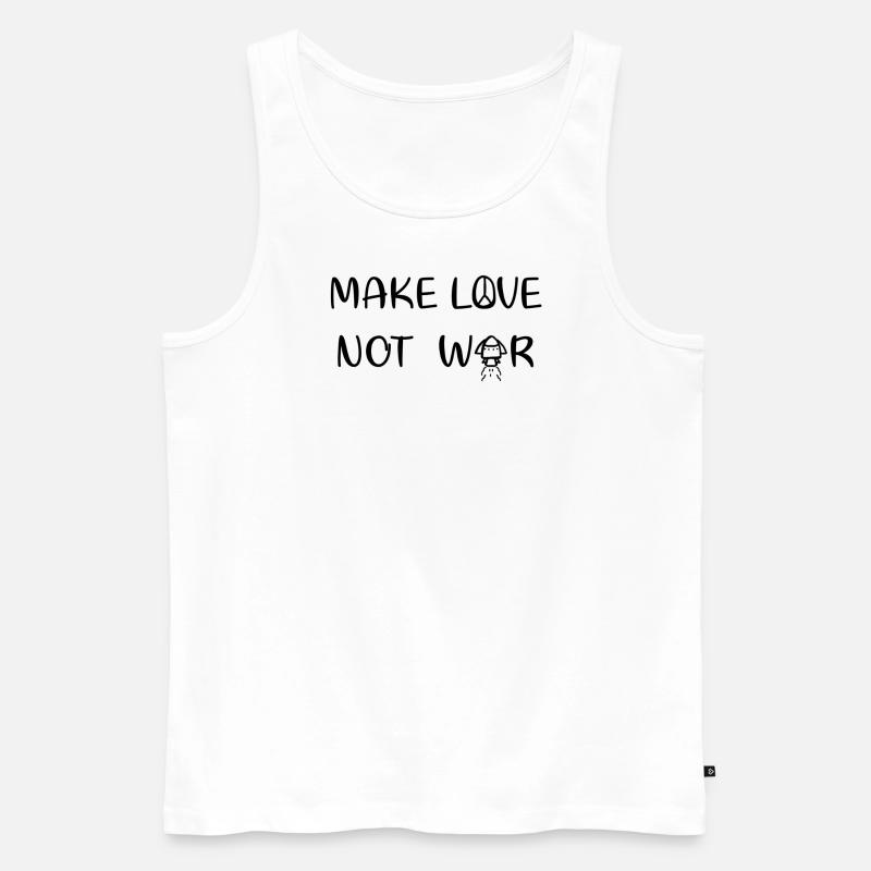 Make love - not war - Männer Premium Bio Tank Top - Weiß