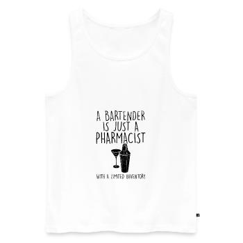 Barkeeper - Männer Premium Bio Tank Top - Weiß - Vorne - AI Model Male 178 light (178cm)