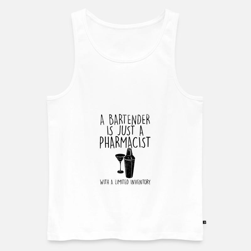 Bartender - Men's Premium Organic Tank Top - white