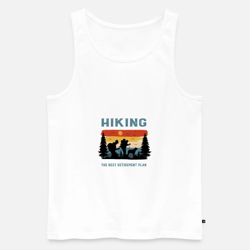 Wandern Rente Ruhestand - Männer Premium Bio Tank Top - Weiß