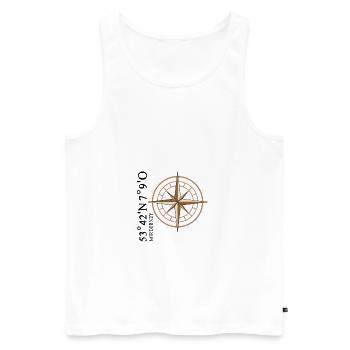 Norderney Coordinates Island - Men's Premium Organic Tank Top - white - Front - AI Model Male 178 light (178cm)