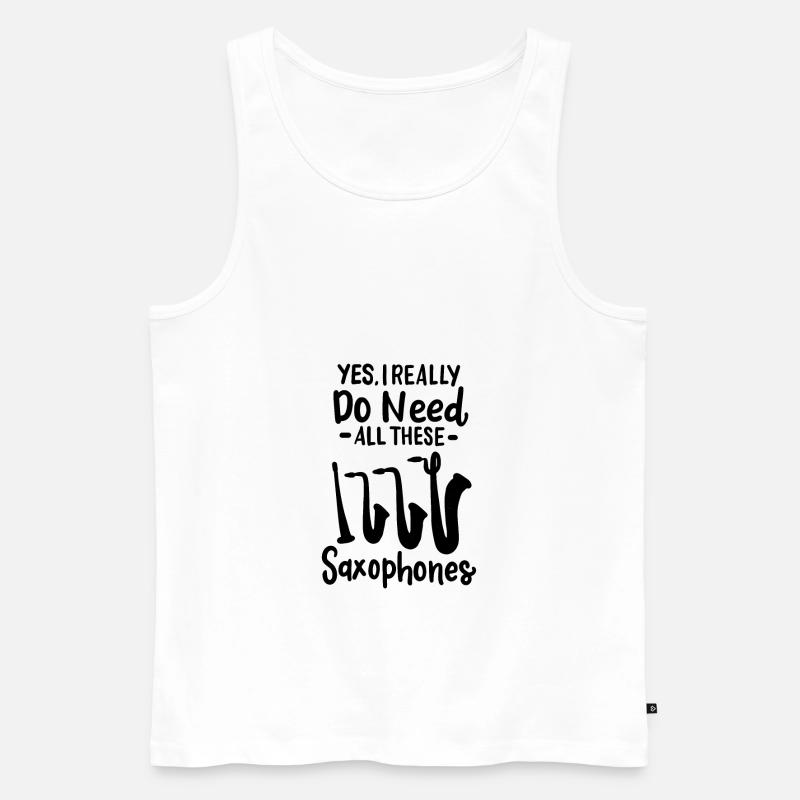 Saxophone Saxofon - Männer Premium Bio Tank Top - Weiß